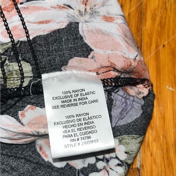 Patrons of Peace Black Floral Smocked Tank Top - Picture 3 of 3